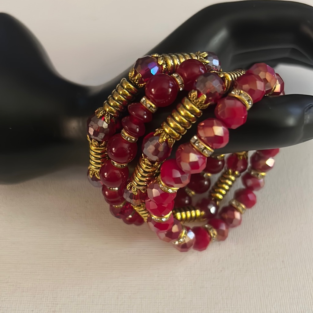 Red Stackable Bracelets